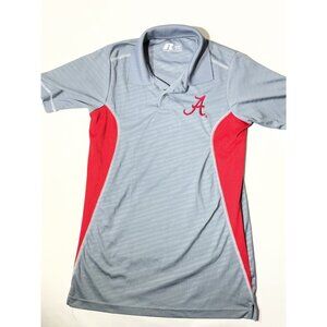 University Alabama Crimson Tide Mens Polo Shirt Gray Red Athletic Performance Fa